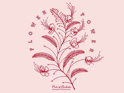 Pitchfork Pretty - Merch Design design flowers hospitality illustration