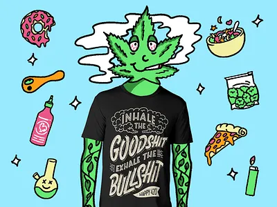 420 Weed Head 420 apparel black tee cartoon doodle marijuana maryjane munchies shirt t shirt design tee weed