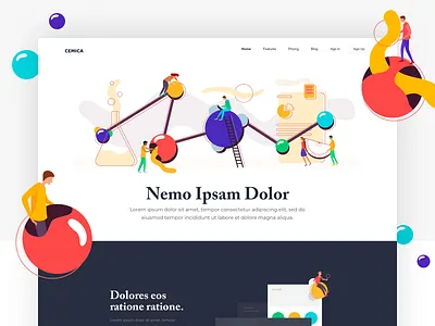 Cemica - Landing Page clean colors design illustration landing one page ui ux web