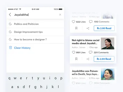 Search history inteface design app bala ux blog cards clear design history news search search interface ui ux