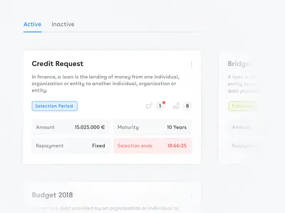 Finance dashboard blue cards dashboard website wip