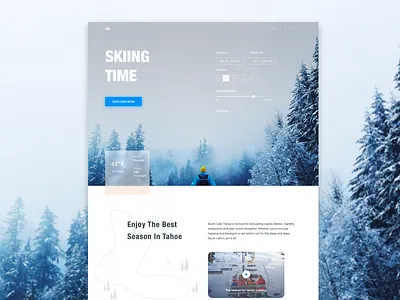 Lake Tahoe Landing Page Concept blue booking landingpage skiing snowboard tahoe winter