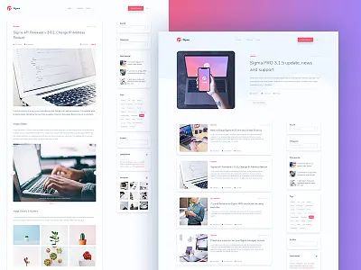 Sigma Blog app landing page application showcase blog clean editable vector mockups free layered psd html template minimal mobile modern software web