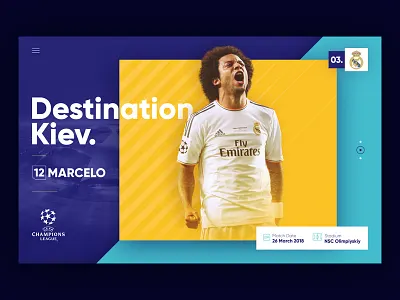 Destination Kiev. #03 12 champions concept football landing league marcelo realmadrid uefa ui visual yellow