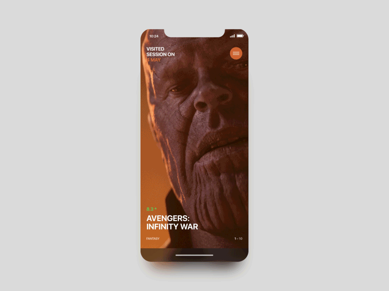 Alim :: Cinema animation applications cinema clean clear films grid mobile motion ui ux web