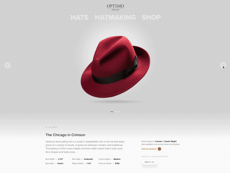 Optimo Hat Detail hat optimo pdp product detail shadow swatch