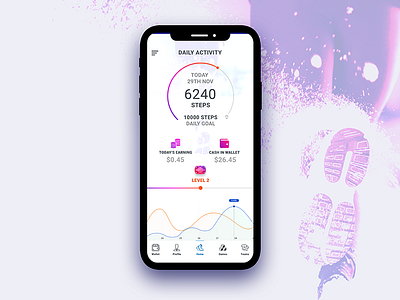Fitness + game (white) activity fitness app fitness game game iphone ui running app ui