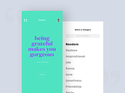 Quote Generator App clean design generator ios iphonex quote quotes typography ui utility app ux