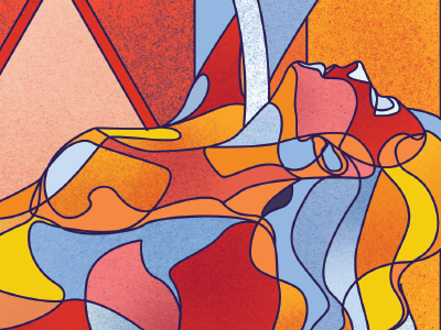 Carnival aerialist contour dancer illustration texture