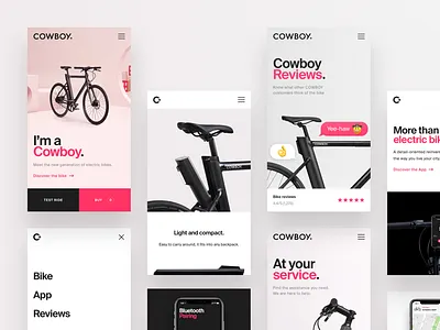 Cowboy Mobile Website app bike ecommerce menu mobile navigation review startup website