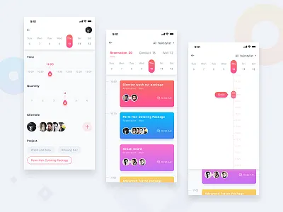 Salon appointment-2 card ui