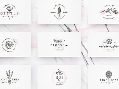 So Flowery Branding Kit+Watercolours brand branding clean elegant female feminine floral flowers logo logos modern premade