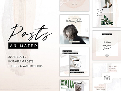 ANIMATED Instagram Posts – So Female animated animation female feminine instagram marketing media post posts social socialmedia template