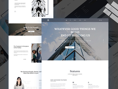 CC builders landing page. anup anupdeb builders creative design gradient header landing oogle typography ui ux