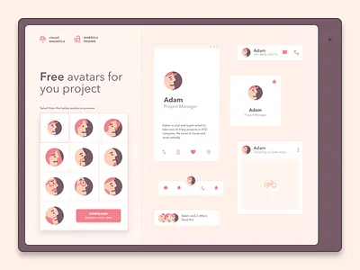 Free Avatars avatars card cell characters free freebie pastel colors post projects ui