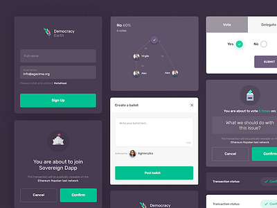 Voting dApp_Democracy_Earth blockchain dapp dashboard design governance ui ux voting web