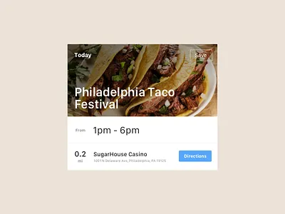 DailyUI #70: Event Listing card daily ui dailyui event event listing philadelphia taco