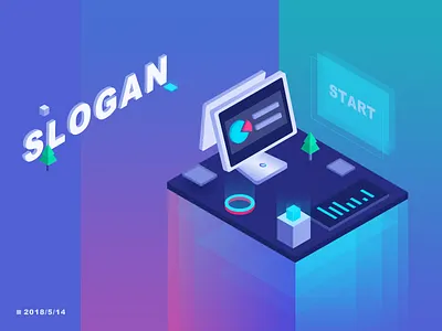 Product Scene Illustration 2.5d photoshop