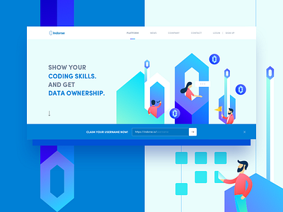 Indorse app blockchain crypto indorse interaction ios mobile mograph ui ux web