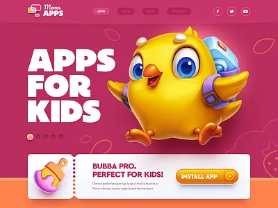 Apps for kids! app button character design flat icon illustration site typography web
