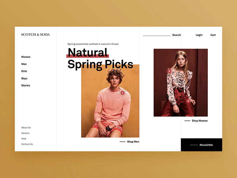 Home Page Animation animation clean design ecommerce fashion interaction mask minimal tooltip transition ui web