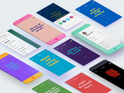 Quote Generator App Screens clean design generator ios iphonex quote quotes typography ui utility app ux
