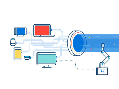 The Data Stream alert analytics data data stream data warehouse graph illustration iot tech