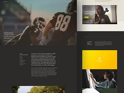 Handsome + Southwestern University animation case study marketing site motion transition ui