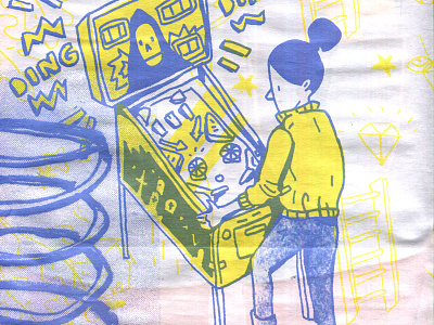 pinball machine of DEATH design illustration pinball texture