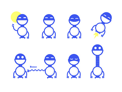 robot character character fingerprint happy illustration model moods robot sad