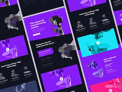 H1 Product Page Dark 3d dark flexion h1 kalman landing layout magyari page printing product