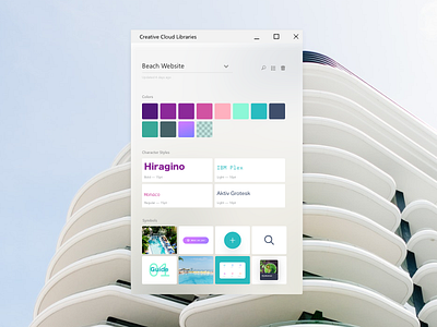 Creative Cloud Library — MSFT Edition adobe assets character style colors creative cloud fluent design libraries miscrosoft symbols