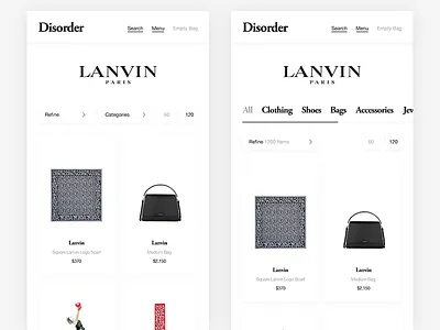 Exploratory Designer Page category page clean commerce design e commerce ecommerce fashion fashion shop minimal minimalism mobile responsive shop shopping simple ui ui ux design ux web shop webshop