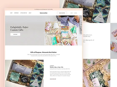 Inna|Carton clean corporate ecommerce gifts modern shop ui ux website wedding