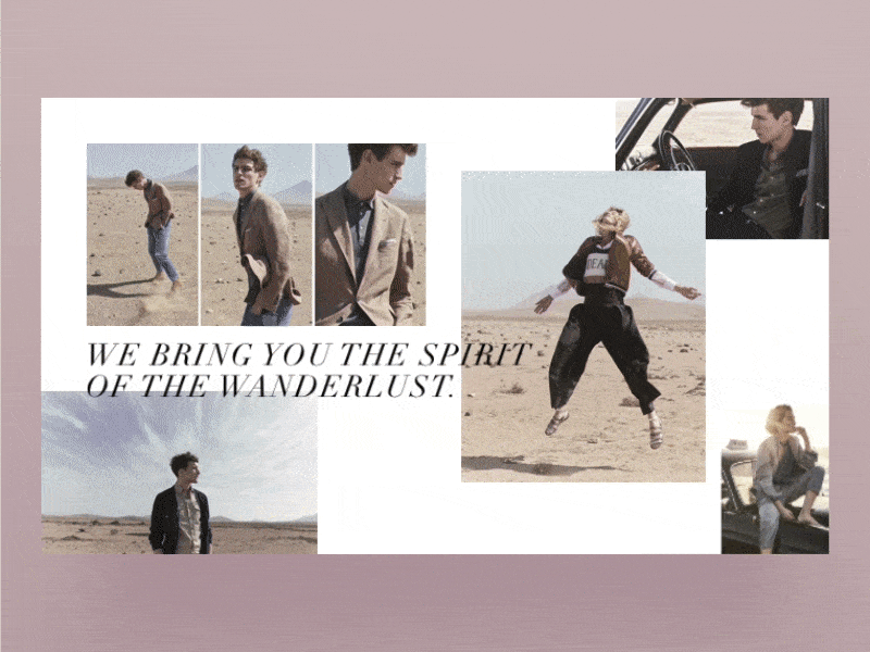 Wanderlust fashion animation app design flat minimal motion principle sketch ui ux web website