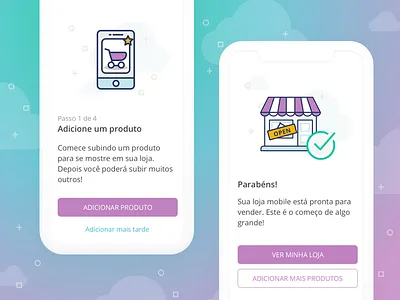 Insta Store add product brasil e commerce loja mobile mobile nuvem shop onboarding success tienda nube user experience ux