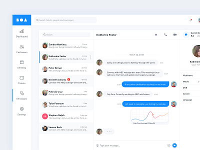 BOA - Messages attachment chat contribution details flat message profile read reminder ui unread ux