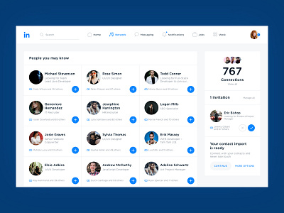 Linkedin Network business concept design interface linkedin network redesign social ui web