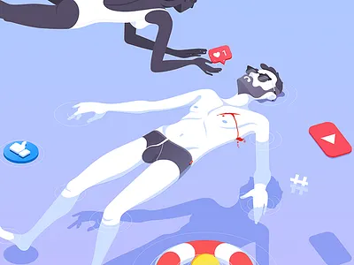 Like characters illustration isometric like media rboy rocketboy social youtube