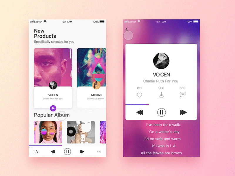 Student work－Wang Junjie app dayu gif ios iphone music photoshop principle sketch ui