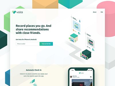 Vota Website app site illustration iso isometric landing page marketing website