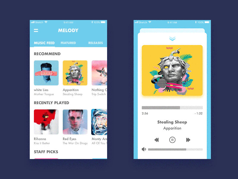 Student work－Deng deng app dayu gif ios iphone music photoshop principle sketch ui