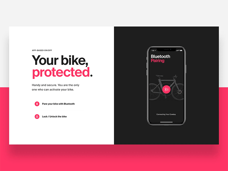 Cowboy Website - App Page app attachment bike cowboy desktop landing page page screen shop startup website
