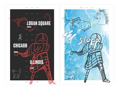 Collaboration 01 hand drawn illustration poster print screen print type