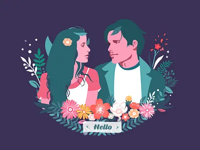 Hello, NICE to meet you! before flower hello illustration nice people sunrise