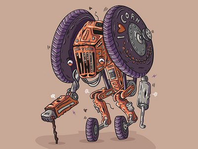 Optimus grandpa 🚜 illustration adobeillustrator funny illustration old ramshakle rust tractor transformers wacom