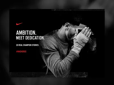 #NikeHeros boxer boxing champion design heros mockup nike sport textured website