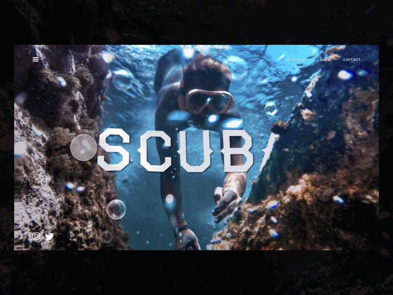 SCUBA – Subtle Parallax Landing Page after effects clean gif landing page parallax scuba transition type ui ux web web design