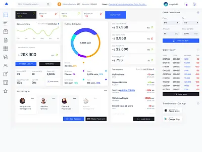 Admin Dashboard Cryptocurrency Wallet admin bank bitcoin blockchain coin cryptocurrency ethereum ico isometric platform token wallet