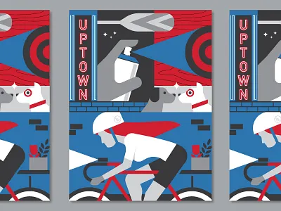 Target Posters bike dog illustration minneapolis paddle poster printmaking spray paint target woodgrain